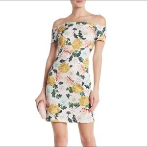 SAM EDELMAN | Pink Floral Off The Shoulder Dress